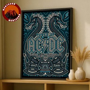 ACDC Power Up Poster At Ullevi In Gothenburg SE On 28 July And 1 August Featuring Twin Dragon Art 2025 Wall Decor Poster Canvas