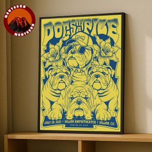 Dogs In A Pile Poster At Dillon Amphitheater In Dillon Colorado On July 28 2025 Bulldog Illustration Theme Home Decor Poster Canvas