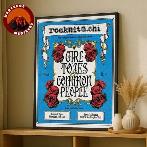 Girl Tones And Common People Poster At Garcias In Chicago On July 31 2025 Vintage Rose Artwork Home Decor Poster Canvas