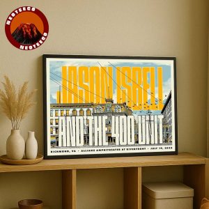 Jason Isbell And The 400 Unit Poster At Allianz Amphitheater In Richmond VA Featuring Vintage Architecture Design 2025 Home Decor Poster Canvas