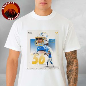 Justin Herbert NFL Top 100 Poster Ranked 56 for 2025 Season with LA Chargers NFL Season Unisex T-Shirt