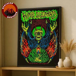 King Gizzard Live Show Art Print At Westville Music Bowl Connecticut On July 30 2025 With Neon Skeleton Wizard Design Home Decor Poster Canvas