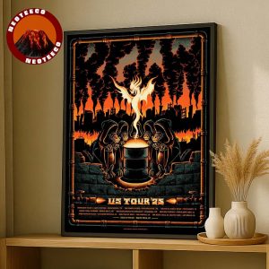King Gizzard Tour Poster In Multiple US Cities 2025 With Apocalyptic Fire Demon Concept Home Decor Poster Canvas