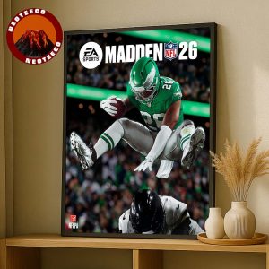Saquon Barkley Poster On Madden 26 Cover 2025 NFL Football Philadelphia Eagles Home Decor Poster Canvas