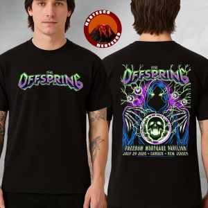 The Offspring Tour Poster At Freedom Mortgage Pavilion In Camden New Jersey 2025 Skeleton Energy Theme Two Sides Unisex T-Shirt
