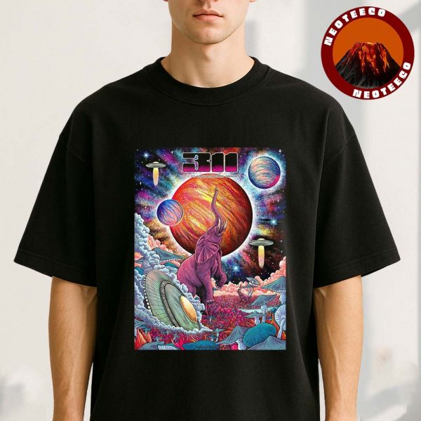311 Concert Poster At Avondale Brewing Company In Birmingham AL On August 27 2025 Psychedelic Elephant And Space Artwork Unisex T-Shirt