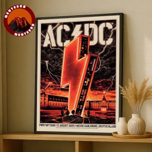 ACDC Poster At Messe Karlspuhe In Deutschland Germany On August 16 2025 Powered Up Tour Lightning Artwork Home Decor Poster Canvas