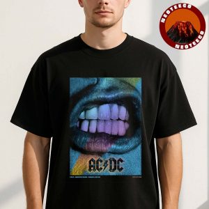 ACDC Tour Poster At Murrayfield Stadium In Edinburgh Scotland On August 21 2025 Colorful Mouth Artwork Unisex T-Shirt