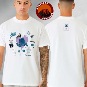 Ado Hibana World Tour 2025 White With Blue Rose And Anime Character Art