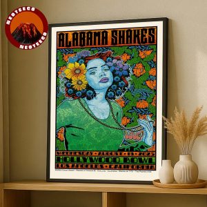Alabama Shakes Live Show Poster At Hollywood Bowl In Los Angeles California On August 13 2025 Psychedelic Floral Woman Artwork Home Decor Poster Canvas