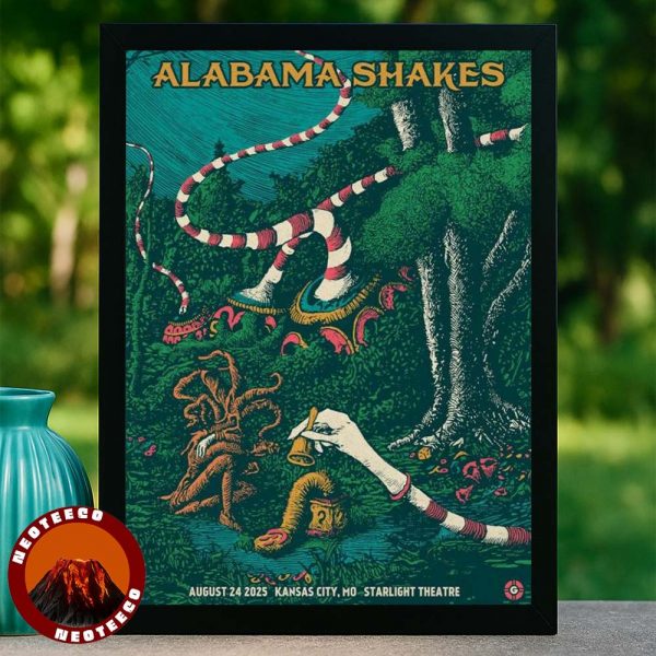 Alabama Shakes Psychedelic Art Print At Starlight Theatre In Kansas City MO On August 24 2025 Psychedelic Forest Artwork Home Decor Poster Canvas