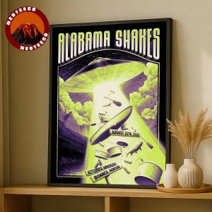 Alabama Shakes Tour Poster At Kettlehouse Amphitheater In Bonner Montana On August 20 2025 UFO Alien Invasion Artwork Home Decor Poster Canvas