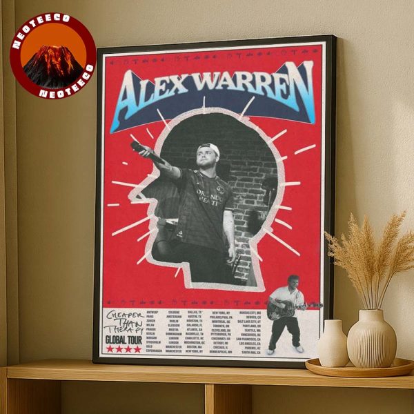 Alex Warren Tour Poster Cheaper Than Therapy Global Tour Across US And Europe 2025 Retro Artwork Home Decor Poster Canvas
