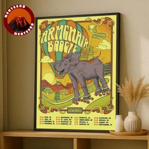 Armchair Boogie Tour Poster On Fall Tour 2025 In USA Cities Colorful Psychedelic Elephant Artwork Home Decor Poster Canvas