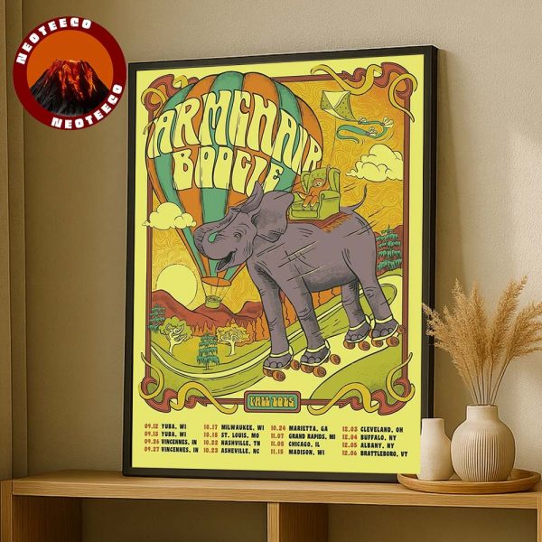 Armchair Boogie Tour Poster On Fall Tour 2025 In USA Cities Colorful Psychedelic Elephant Artwork Home Decor Poster Canvas