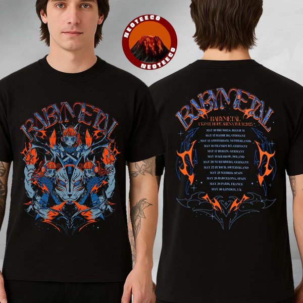 Babymetal Tour Tee In Europe On May 2025 Featuring 123 Thunder Anime Artwork And Full Concert Dates Two Sides Unisex T-Shirt
