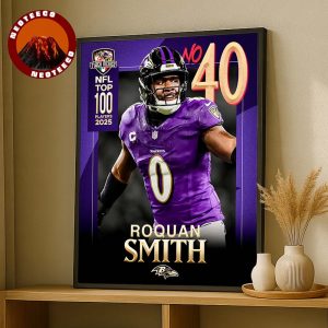 Baltimore Ravens Roquan Smith Poster NFL Top 100 Players 2025 Ranked No 40 Football Art Print Home Decor Poster Canvas