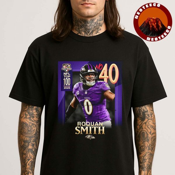 Baltimore Ravens Roquan Smith Poster NFL Top 100 Players 2025 Ranked No 40 Football Art Print Unisex T-Shirt