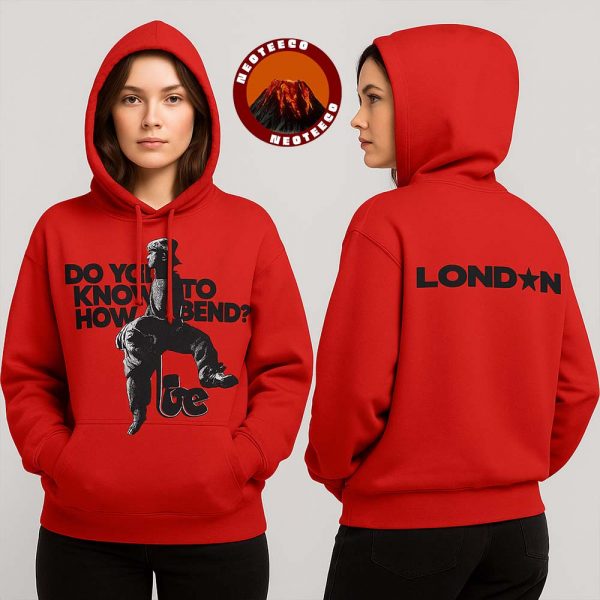 Billie Eilish London Tour Bend Graphic Red Hoodie For Fans Two Sides Unisex Hoodie