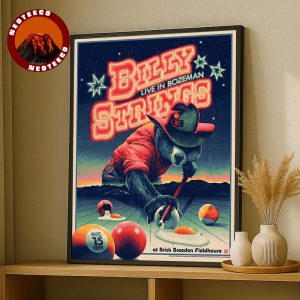 Billy Strings Concert Poster At Brick Breeden Fieldhouse In Bozeman MT On August 15 2025 Pool Billiards Bear Artwork Home Decor Poster Canvas