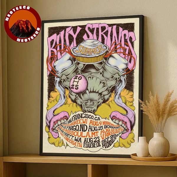 Billy Strings Concert Poster In USA Summer Tour 2025 Psychedelic Artwork Home Decor Poster Canvas