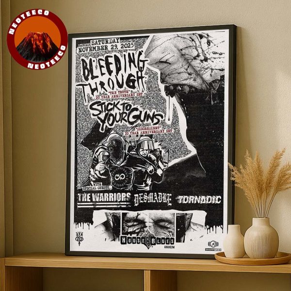 Bleeding Through Stick To Your Guns The Truth 20 Year Anniversary Hardcore Punk 2025 Home Decor Poster Canvas