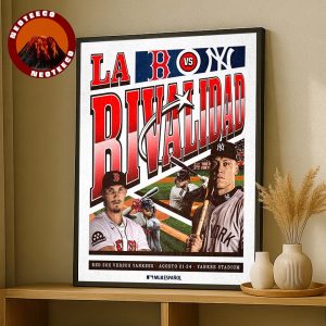 Boston Red Sox vs New York Yankees Poster At Yankee Stadium On August 21 To 24 2025 MLB Baseball Rivalry Home Decor Poster Canvas