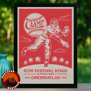 Caamp Vintage Style Concert Poster At Icon Festival Stage In Cincinnati OH On August 24 2025 Baseball Artwork Home Decor Poster Canvas