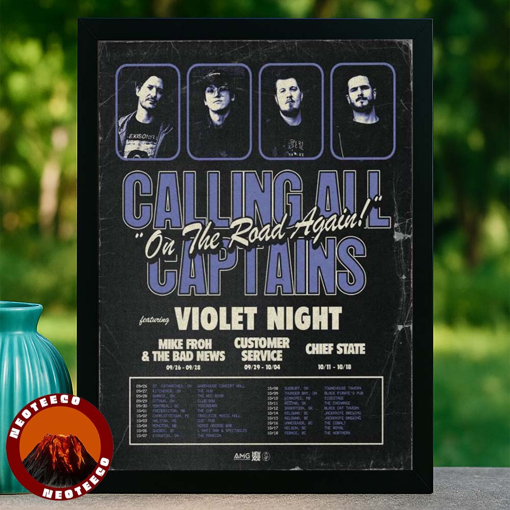 Calling All Captains On The Road Again Tour 2025 Dates Poster Vintage Music Artwork Home Decor Poster Canvas