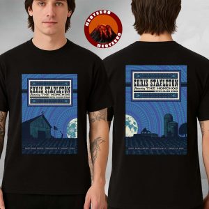 Chris Stapleton Tour Full Show Combined Poster For Noblesville IN Ruoff Music Center On August 1 2025 Moonlight Barn Basketball Artwork Two Sides Unisex T-Shirt