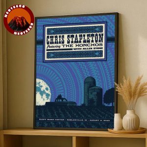 Chris Stapleton Tour Poster At Ruoff Music Center In Noblesville IN On August 2 2025 Moonlight Farm Landscape Design Home Decor Poster Canvas