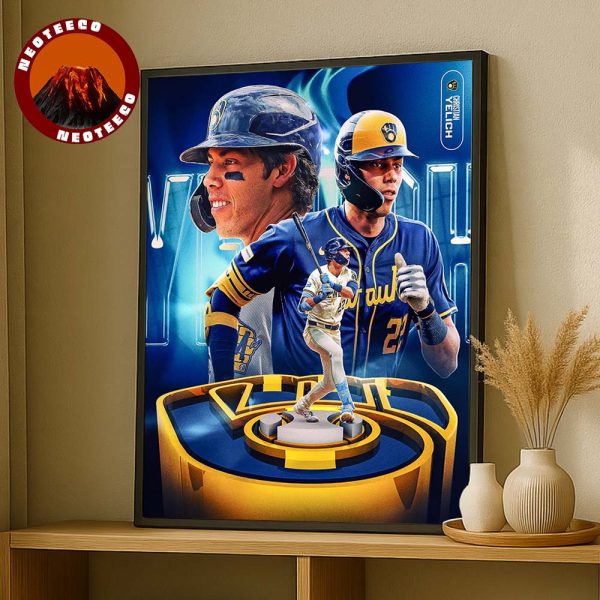 Christian Yelich Poster In Milwaukee 2025 Home Run Highlight MLB Baseball Artwork Home Decor Poster Canvas