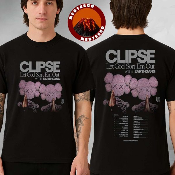 Clipse Tour Poster At Multiple Venues In US Cities On August September 2025 Two Sides Unisex T-Shirt