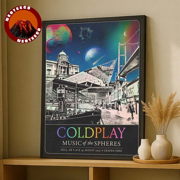 Coldplay Tour Poster At Craven Park In Hull UK On August 18-19 2025 Music Of The Spheres Tour Cosmic Artwork Home Decor Poster Canvas