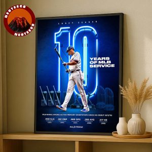 Corey Seager Texas Rangers Ten Years Of MLB Service Major League Baseball September 3 2025 Home Decor Poster Canvas