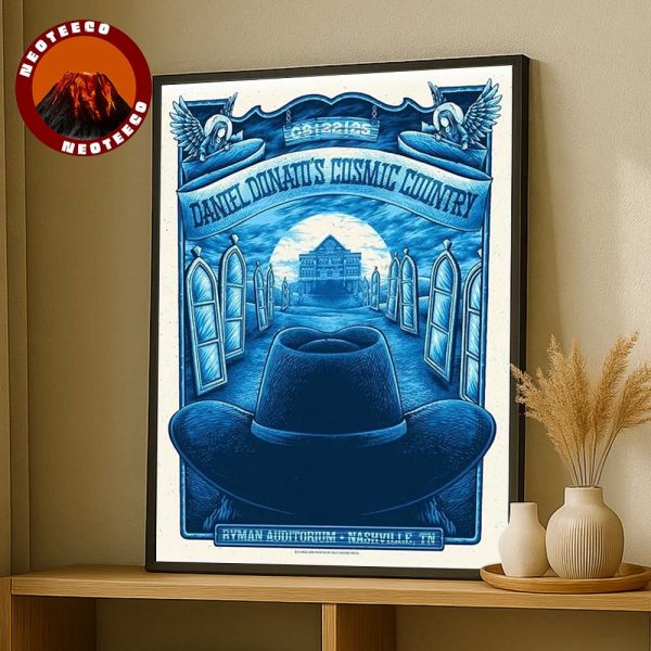 Daniel Donato Cosmic Country Poster At Ryman Auditorium In Nashville TN On August 21 2025 Horizons Blue Western Artwork Home Decor Poster Canvas