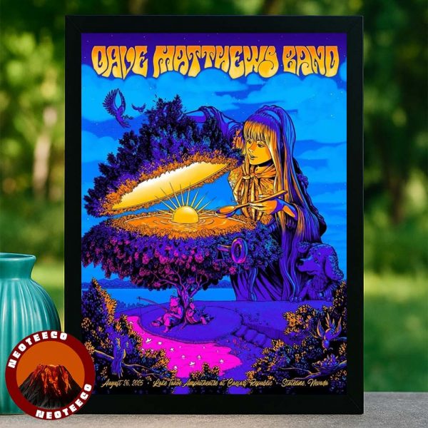 Dave Matthews Band Concert Poster At Lake Tahoe Amphitheatre In Stateline NV On August 26 2025 Sunrise Fantasy Artwork Home Decor Poster Canvas