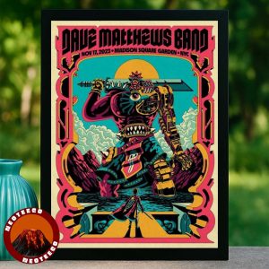 Dave Matthews Band Tour Poster At Madison Square Garden In New York City NY On November 17 2023 Fantasy Warrior Artwork Home Decor Poster Canvas