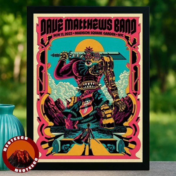 Dave Matthews Band Tour Poster At Madison Square Garden In New York City NY On November 17 2023 Fantasy Warrior Artwork Home Decor Poster Canvas
