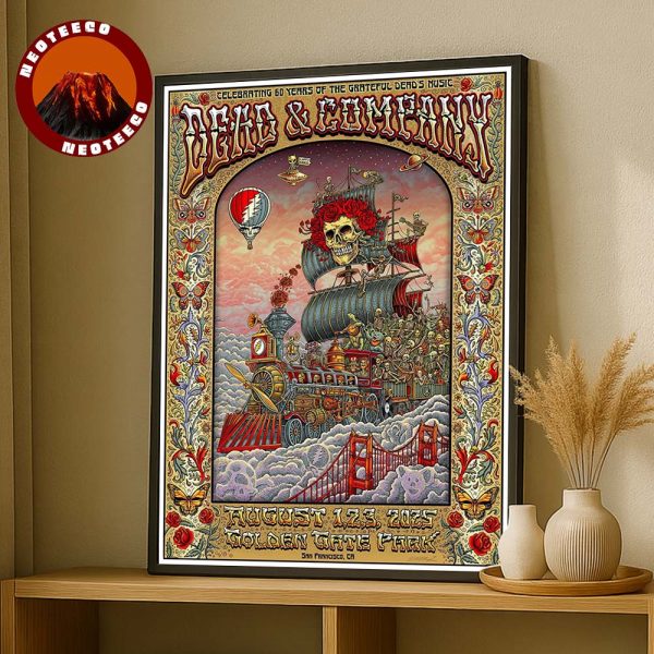 Dead And Company Poster At Golden Gate Park In San Francisco CA On August 1-3 2025 Celebrating 60 Years Of The Grateful Dead Art By Emek Home Decor Poster Canvas