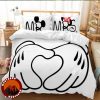Disney Bedding Set with Mickey Minnie Cartoon Couple Print Kids Bedroom Style