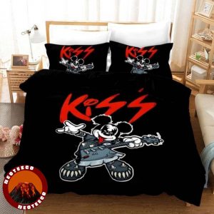 Disney Bedding Set with Minnie Mickey Couple Pink Red Cartoon Bedroom Essentials