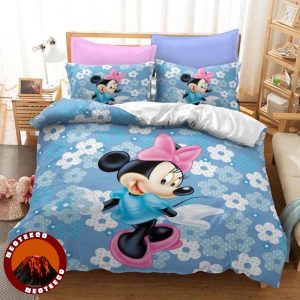 Disney Minnie Mickey Bedding Set Love Heart Cartoon Style with Pillowcases