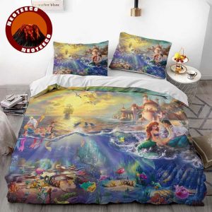 Disney Princess Bedding Set Girls Pink Quilt Cover with Cinderella Ariel Belle Aurora