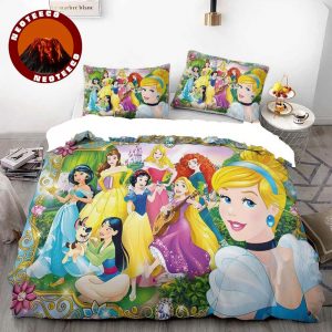 Disney Princess Bedding Set Magical Pink Quilt Cover with Ariel Cinderella Aurora Jasmine