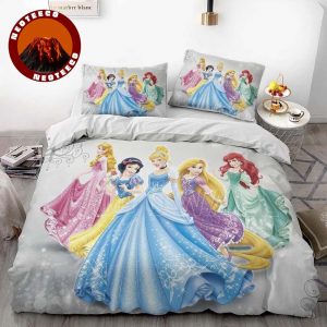 Disney Princess Bedding Set with Ariel Cinderella Belle Jasmine Aurora Snow White Comforter Cover