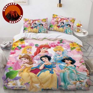Disney Princess Girls Bedding Set Pink Duvet Cover Kids Bedroom Decor with Pillowcases