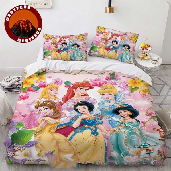 Disney Princess Girls Bedding Set Pink Duvet Cover Kids Bedroom Decor with Pillowcases