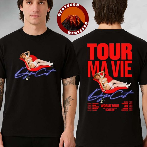 Doja Cat Tour Ma Vie World Tour Poster 2025 Australia Asia Concert Dates Artwork Two Sides Unisex T-Shirt