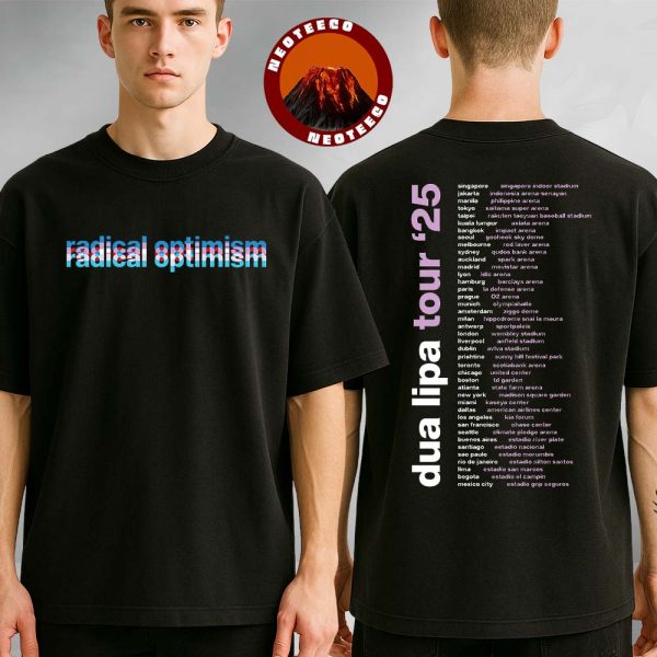 Dua Lipa Radical Optimism Dated Tour 2025 Two Sides Unisex T-Shirt